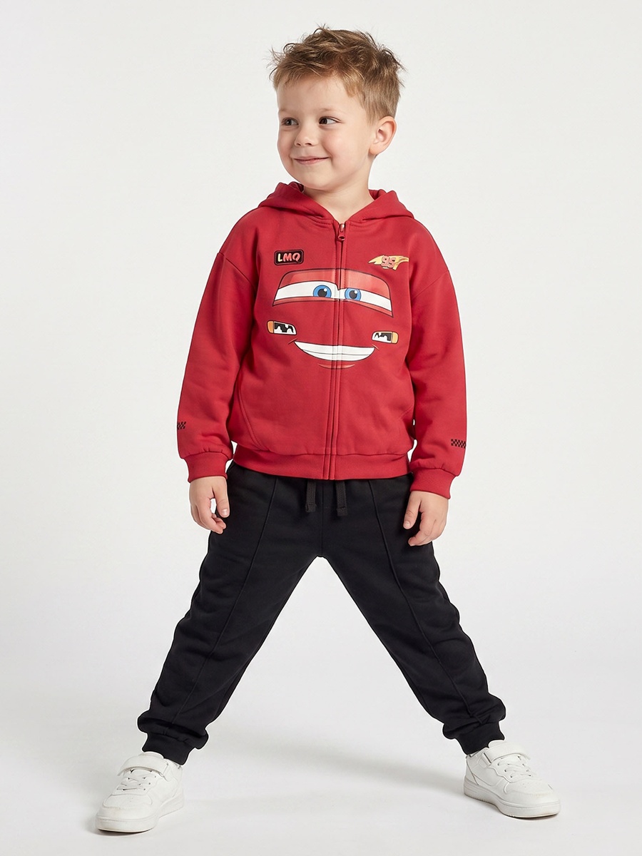 Lightning McQueen Print Sweatshirt with Zip Closure