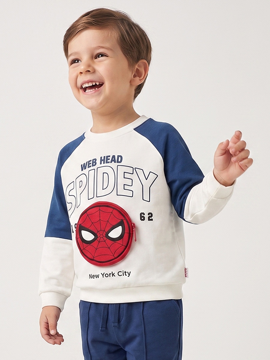 Spider-Man Print Sweatshirt with Long Sleeves