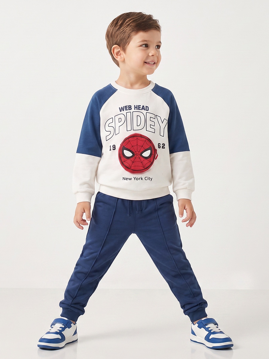 Spider-Man Print Sweatshirt with Long Sleeves