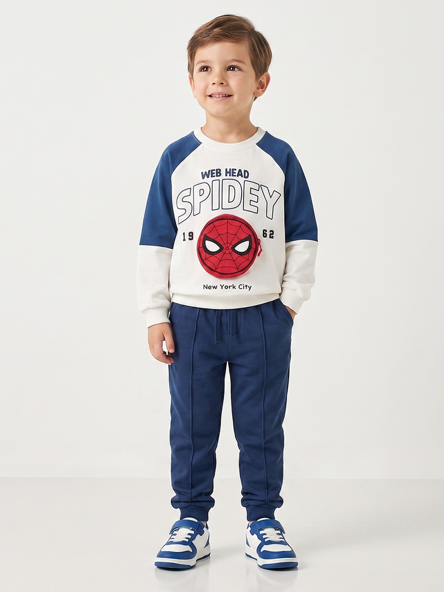 Spider-Man Print Sweatshirt with Long Sleeves
