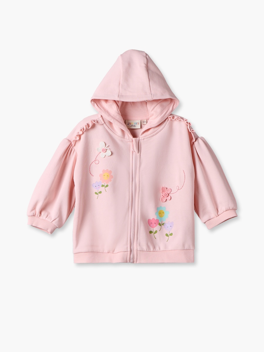 Floral Print Hoodie with Long Sleeves