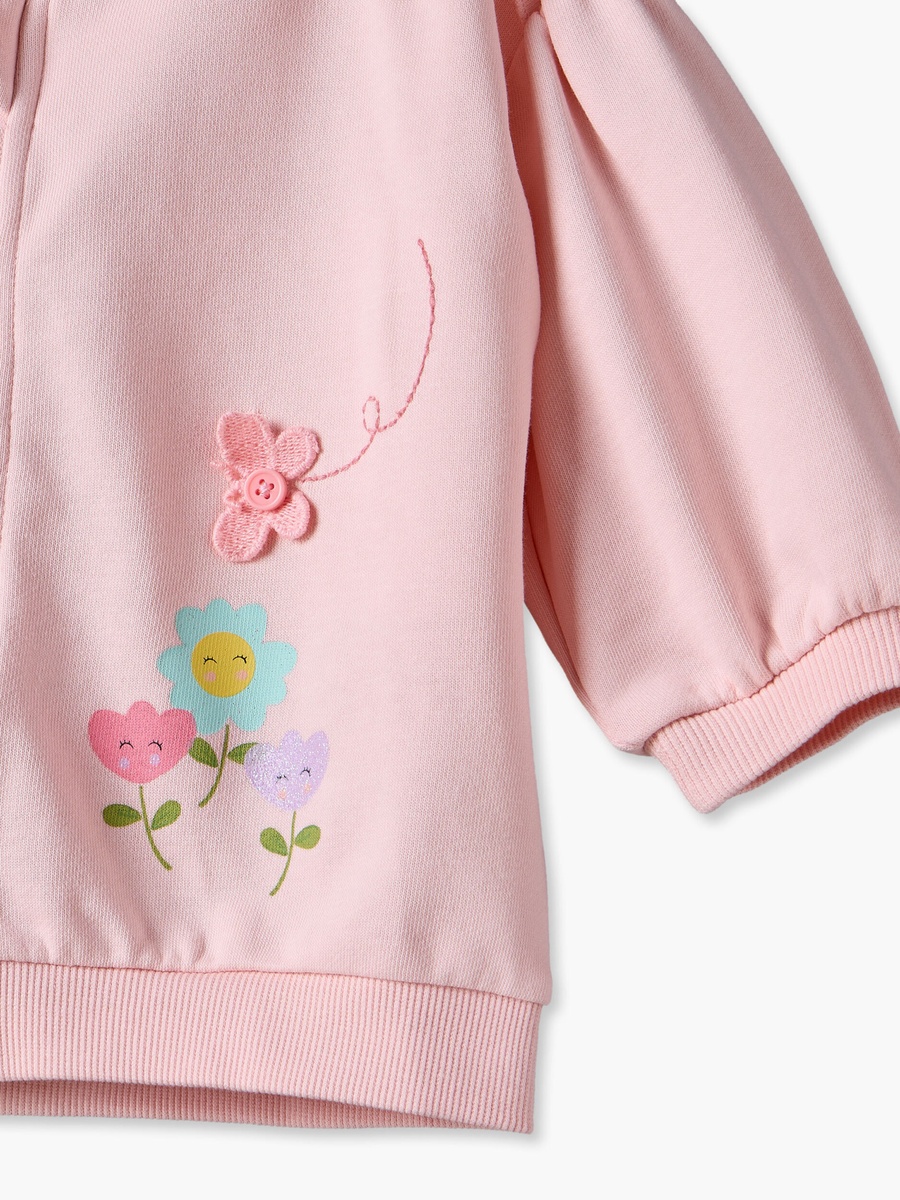 Floral Print Hoodie with Long Sleeves