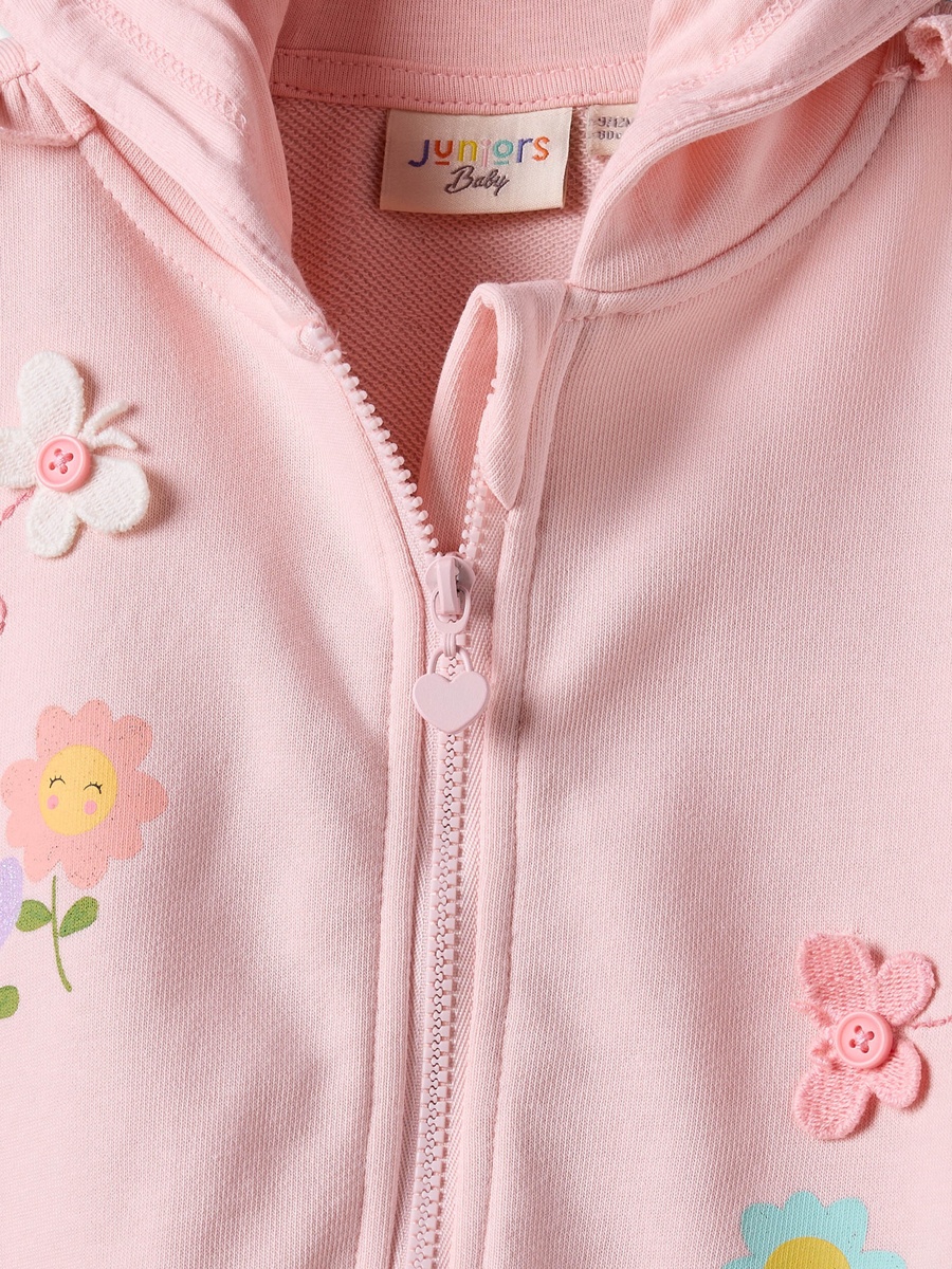 Floral Print Hoodie with Long Sleeves