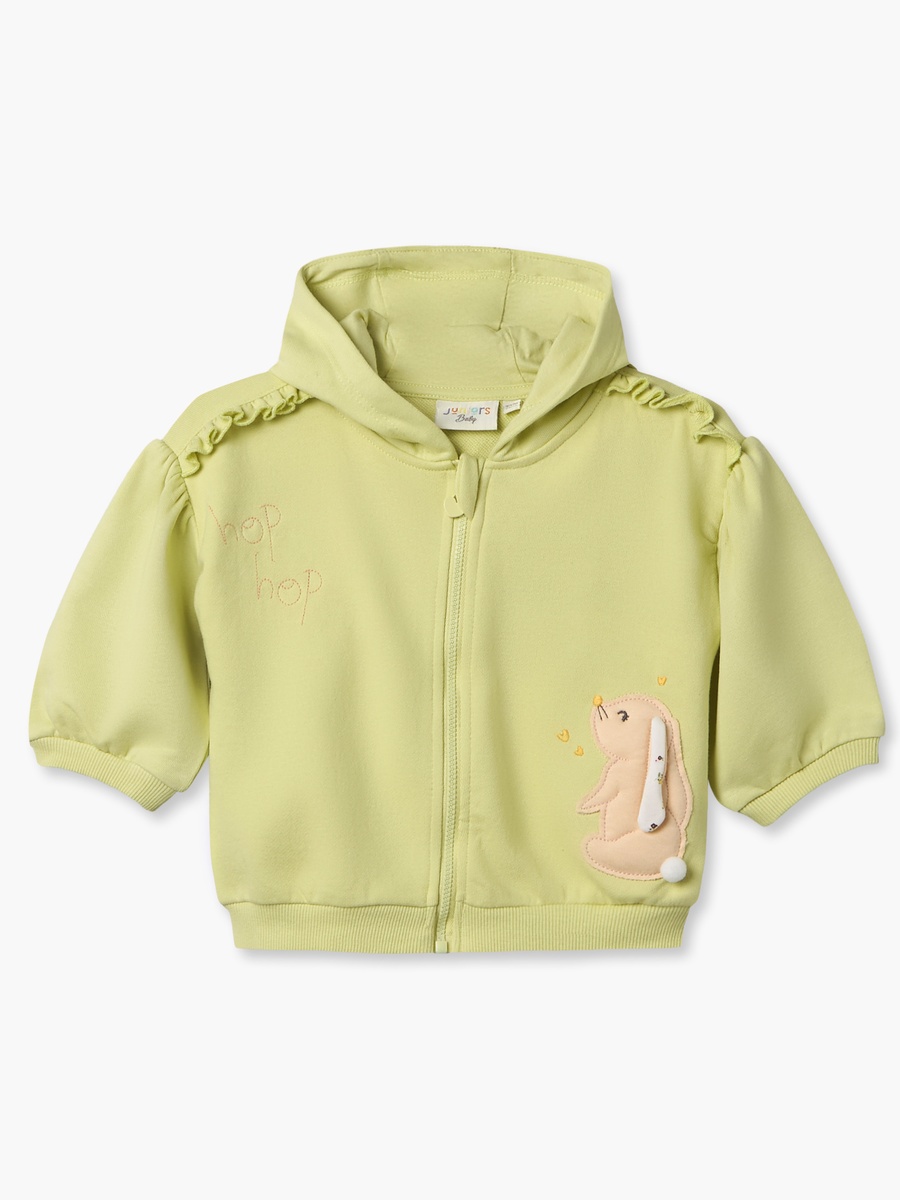 Ruffled Hooded Sweatshirt with Long Sleeves