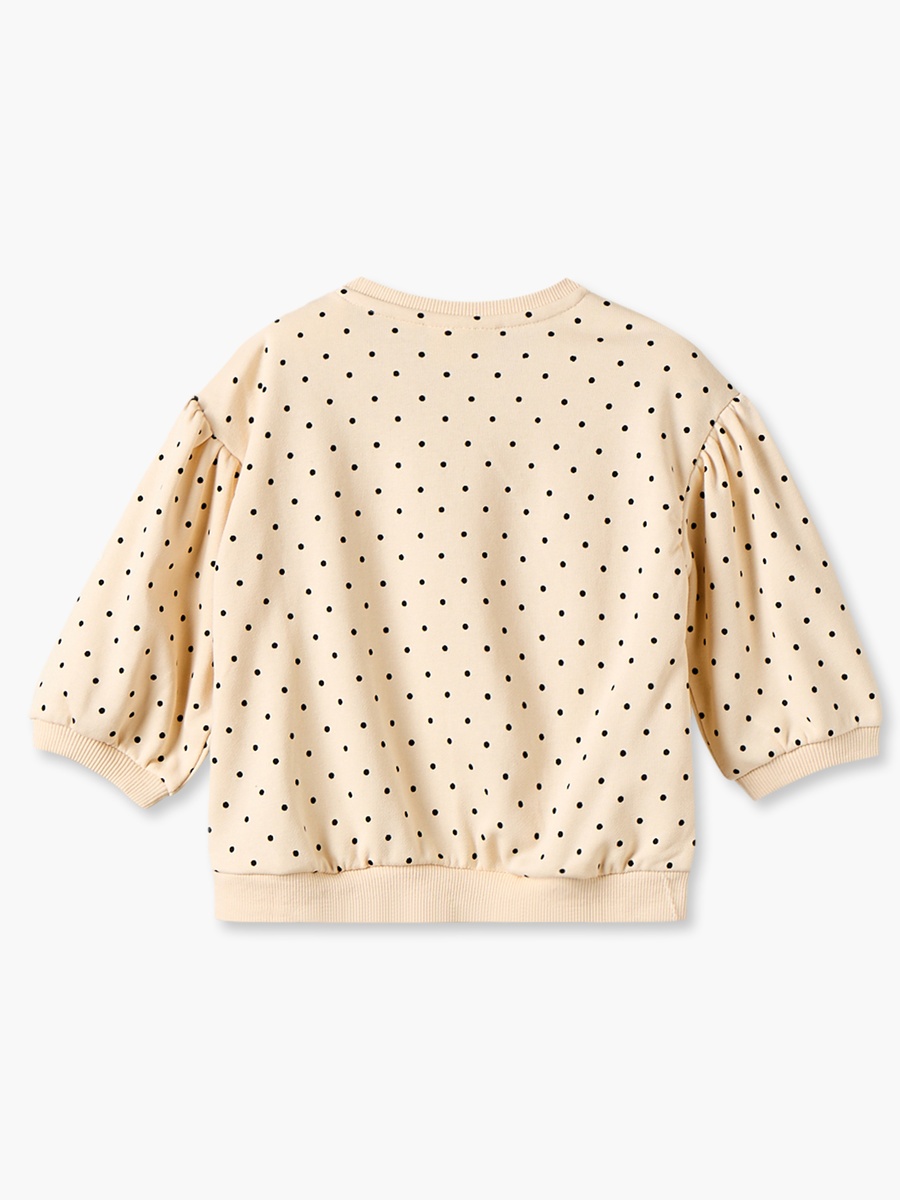 Polka Dot Sweatshirt with Heart Detail