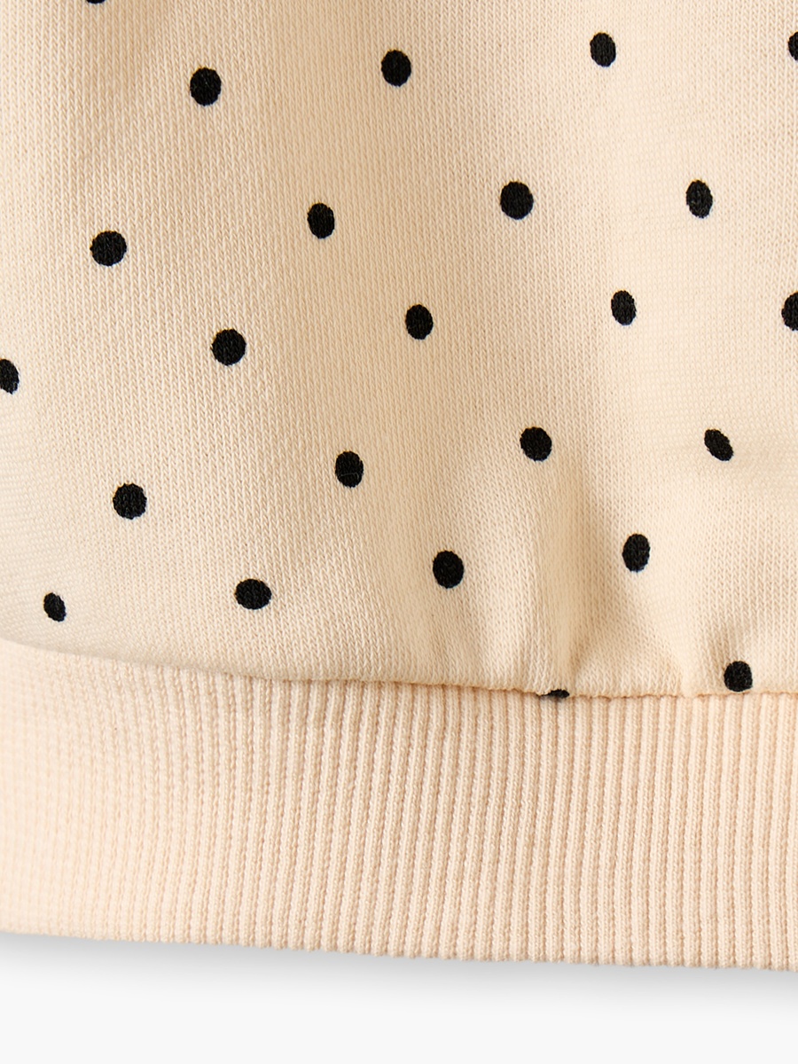 Polka Dot Sweatshirt with Heart Detail