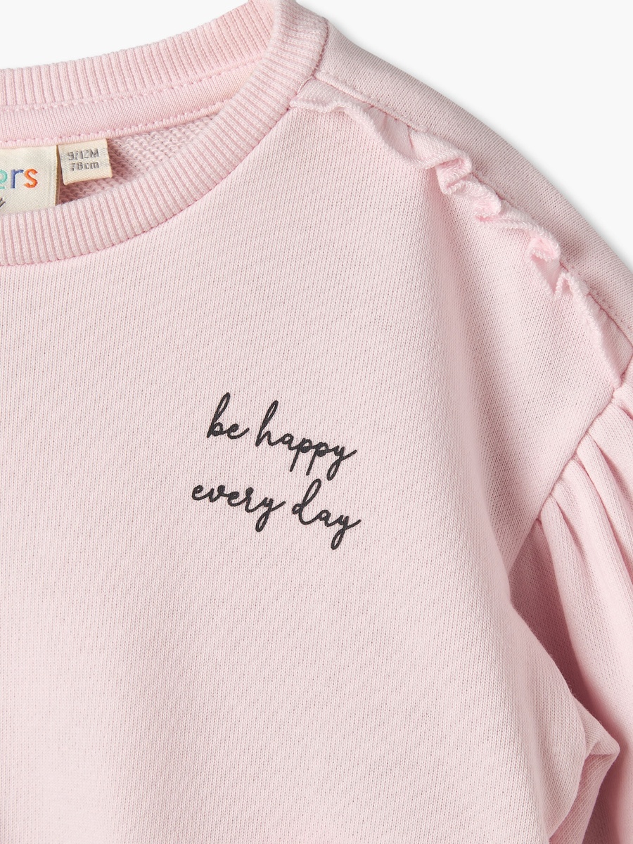 Cat Print Sweatshirt with Long Sleeves