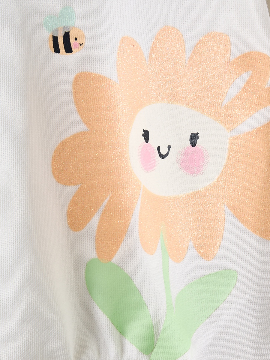 Floral Print Sweatshirt with Long Sleeves