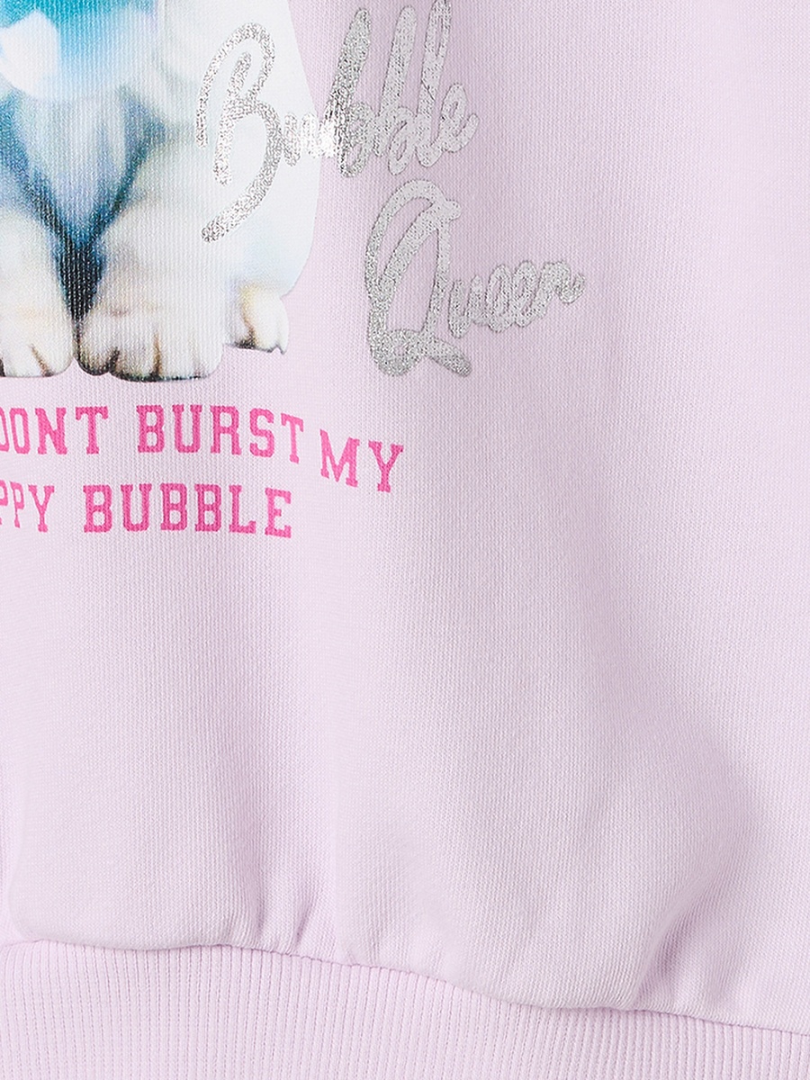 Cat Print Sweatshirt with Long Sleeves
