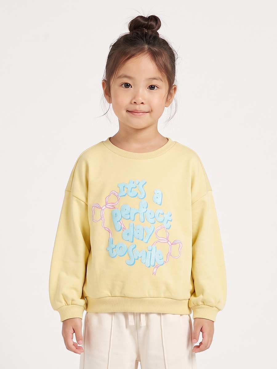 Crew Neck Sweatshirt with Slogan Print