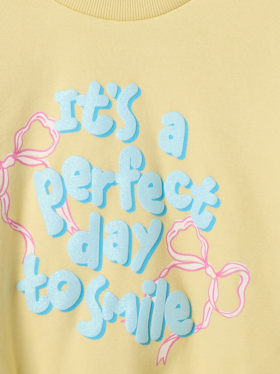 Crew Neck Sweatshirt with Slogan Print