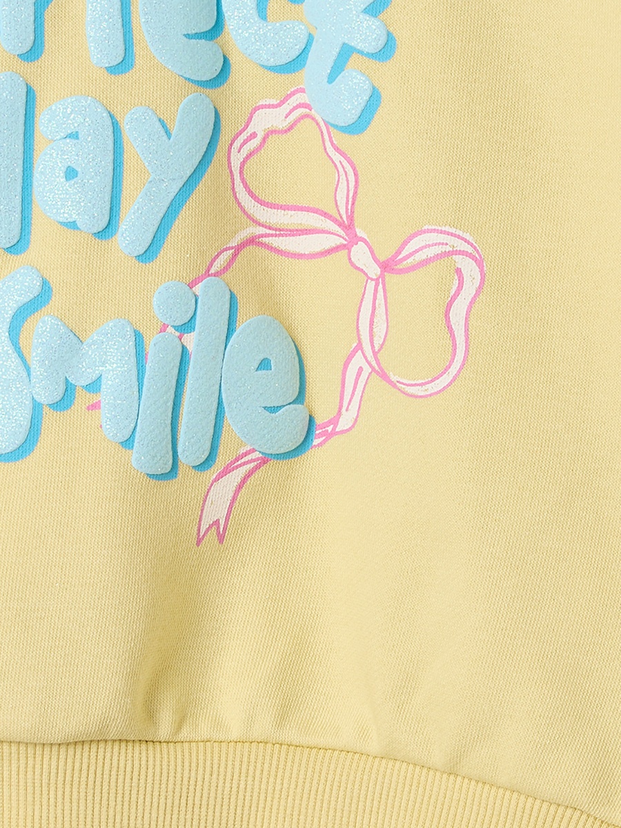 Crew Neck Sweatshirt with Slogan Print
