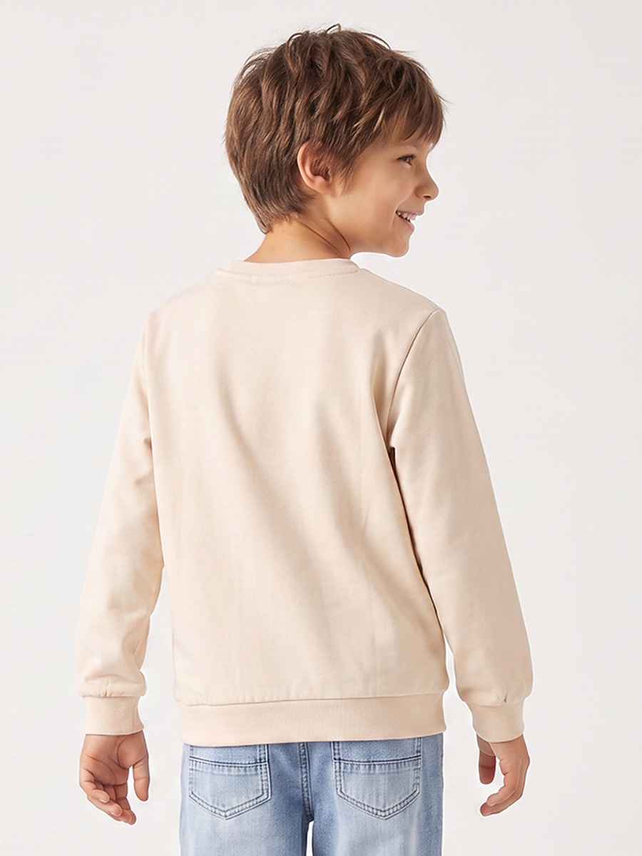 Crew Neck Sweatshirt with Ice Hockey Print
