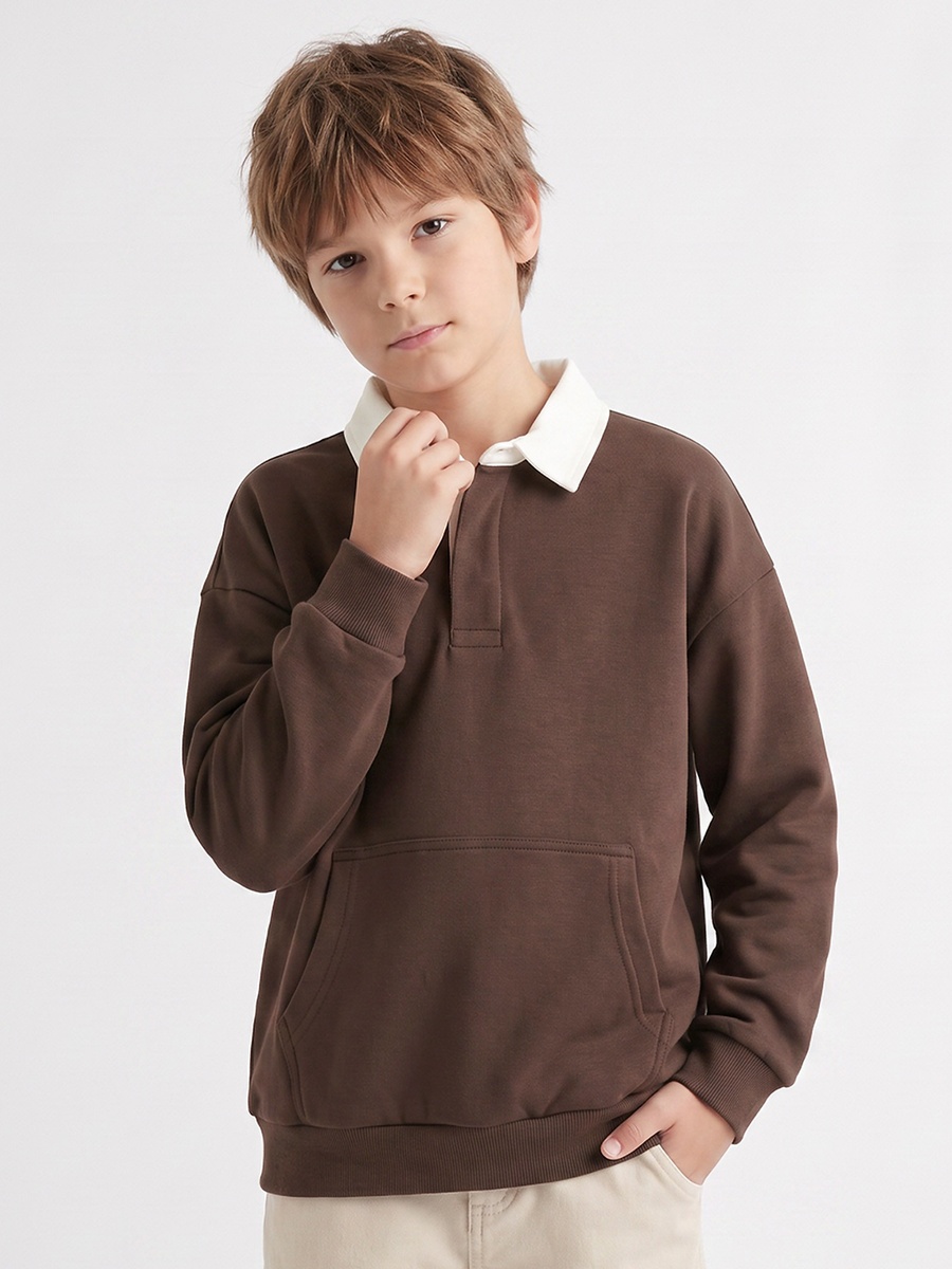 Collared Sweatshirt with Long Sleeves