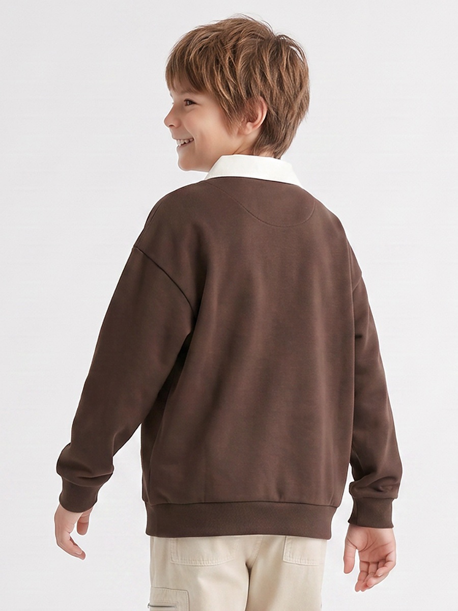 Collared Sweatshirt with Long Sleeves