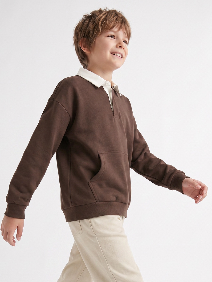 Collared Sweatshirt with Long Sleeves