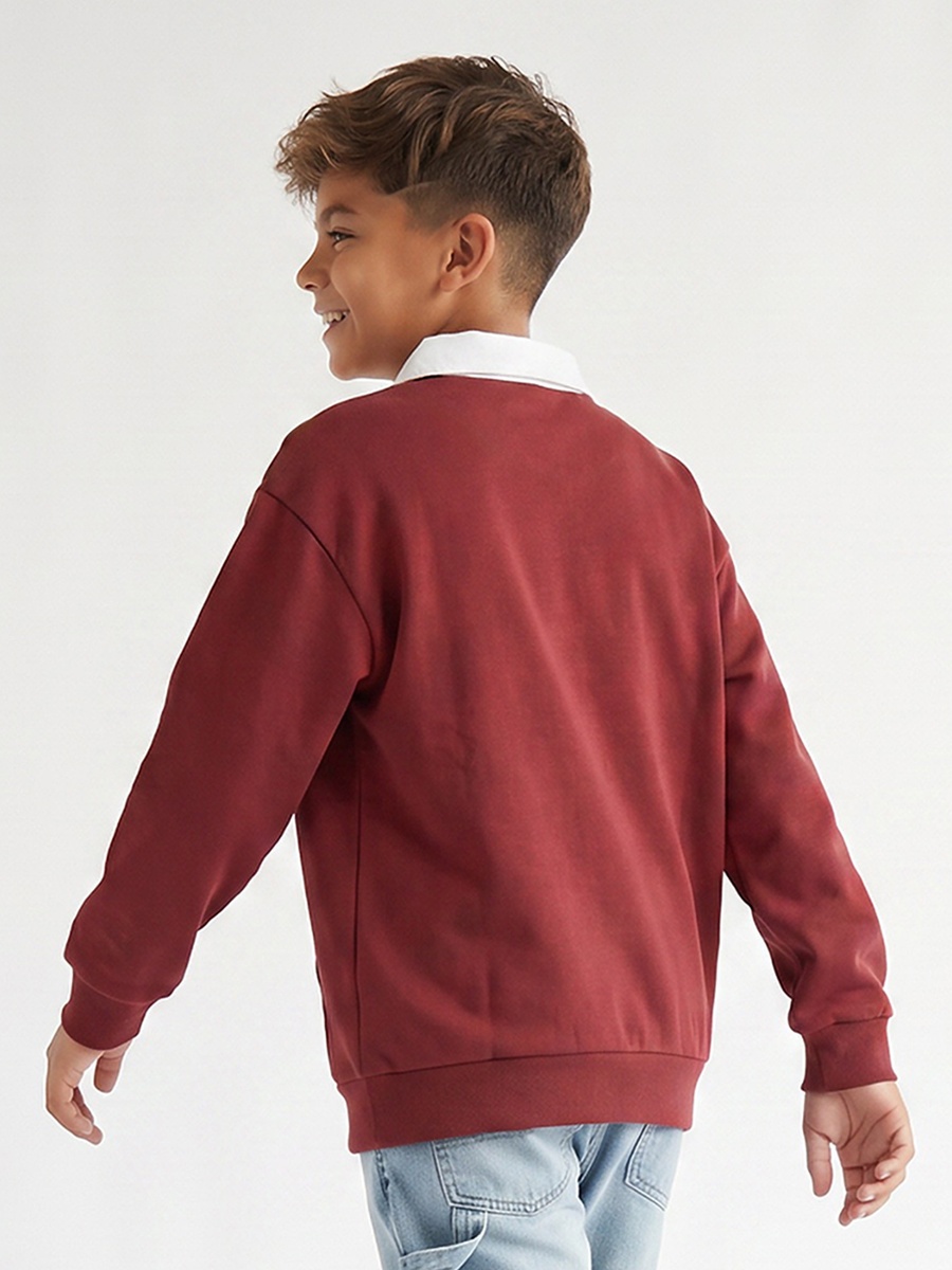 Collared Sweatshirt with Long Sleeves