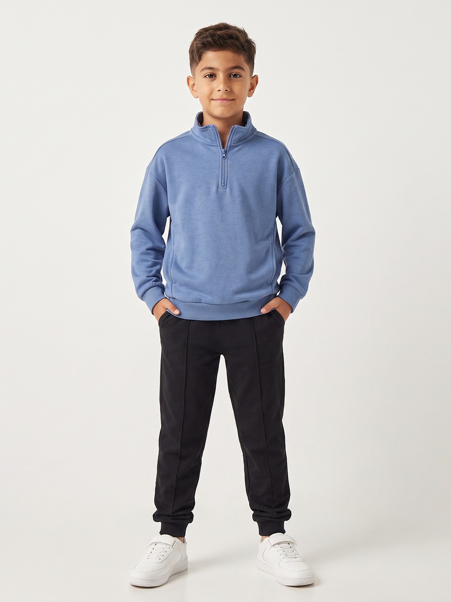 High Neck Sweatshirt with Long Sleeves
