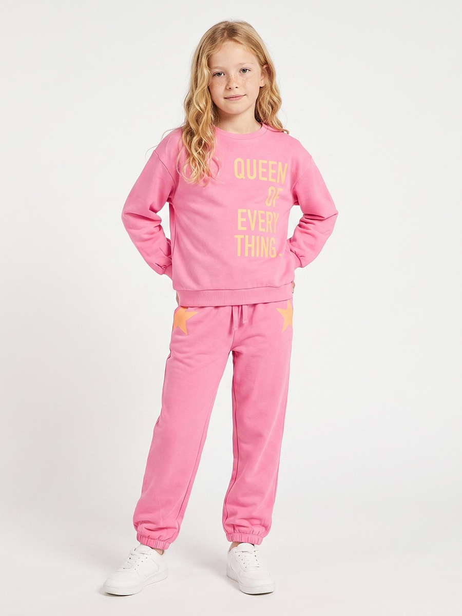 Slogan Print Sweatshirt with Long Sleeves