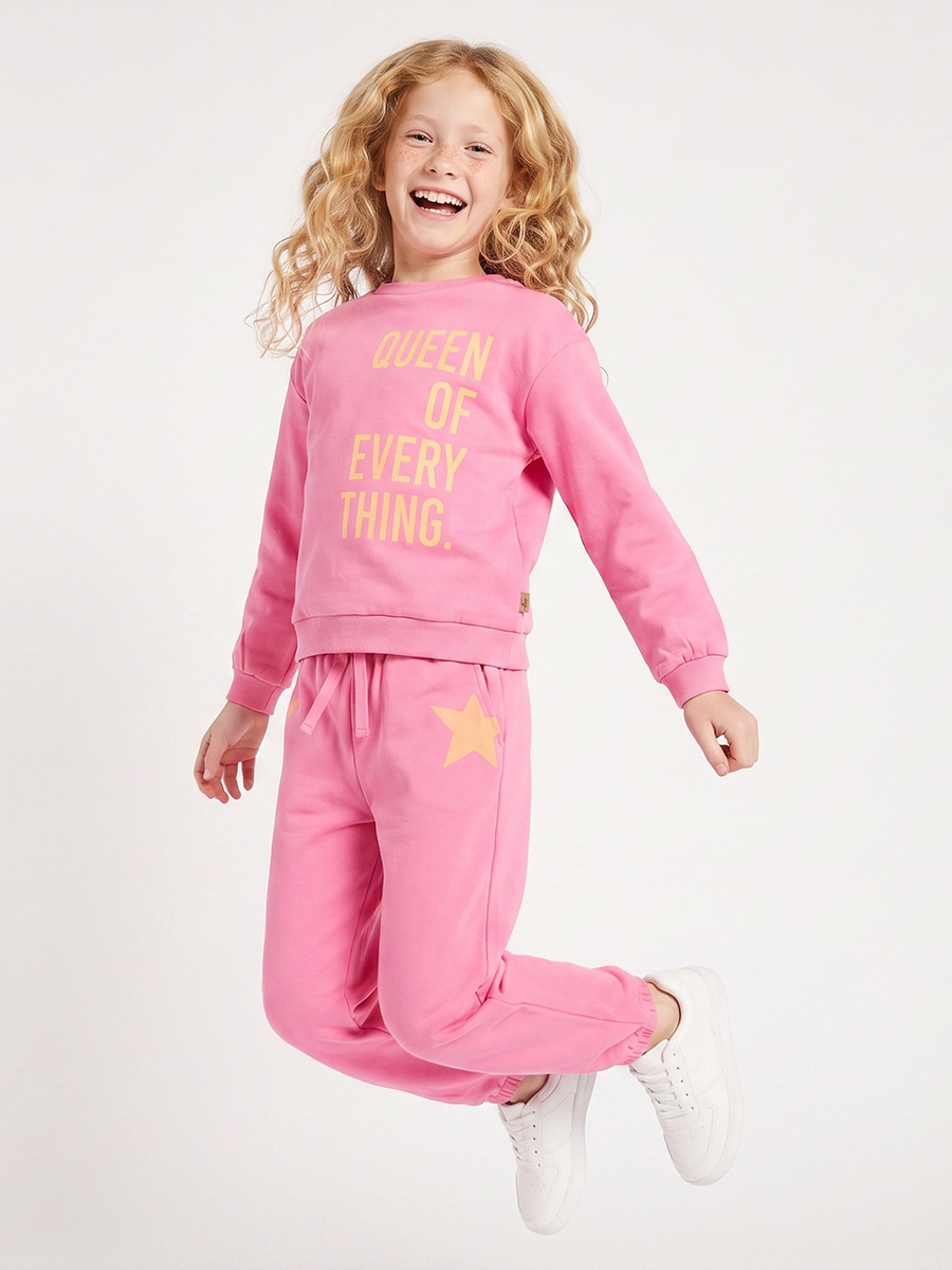 Slogan Print Sweatshirt with Long Sleeves