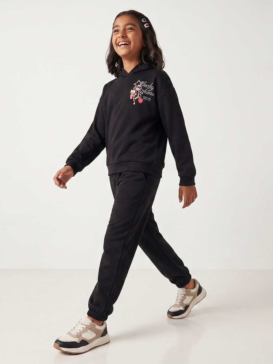 Lucky Charm Print Hooded Sweatshirt with Long Sleeves