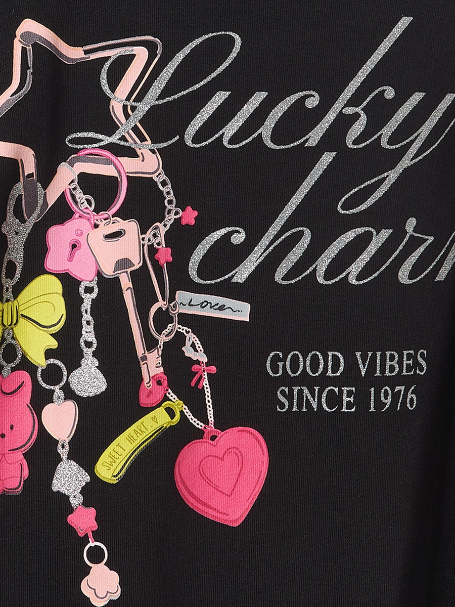 Lucky Charm Print Hooded Sweatshirt with Long Sleeves