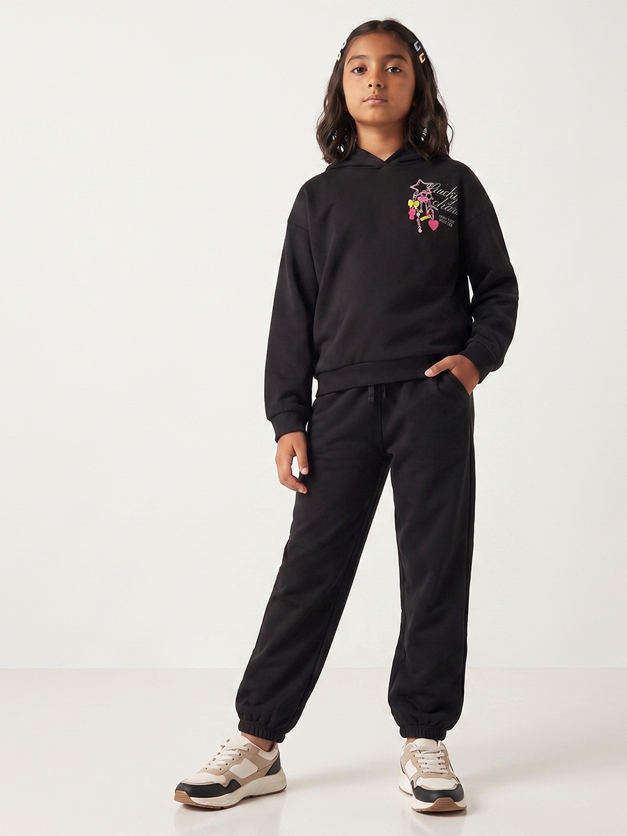 Lucky Charm Print Hooded Sweatshirt with Long Sleeves
