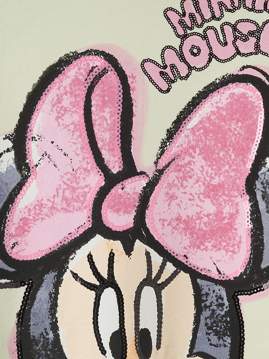 Minnie Mouse Print Sweatshirt with Long Sleeves