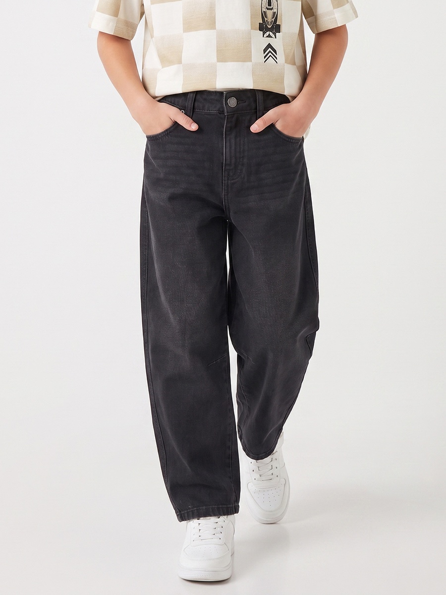 Washed Mid-Rise Denim Jeans