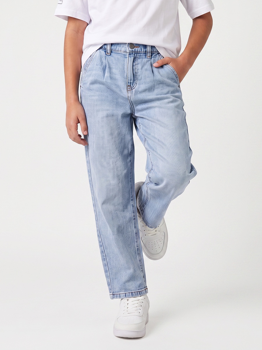 Washed Mid-Rise Jeans