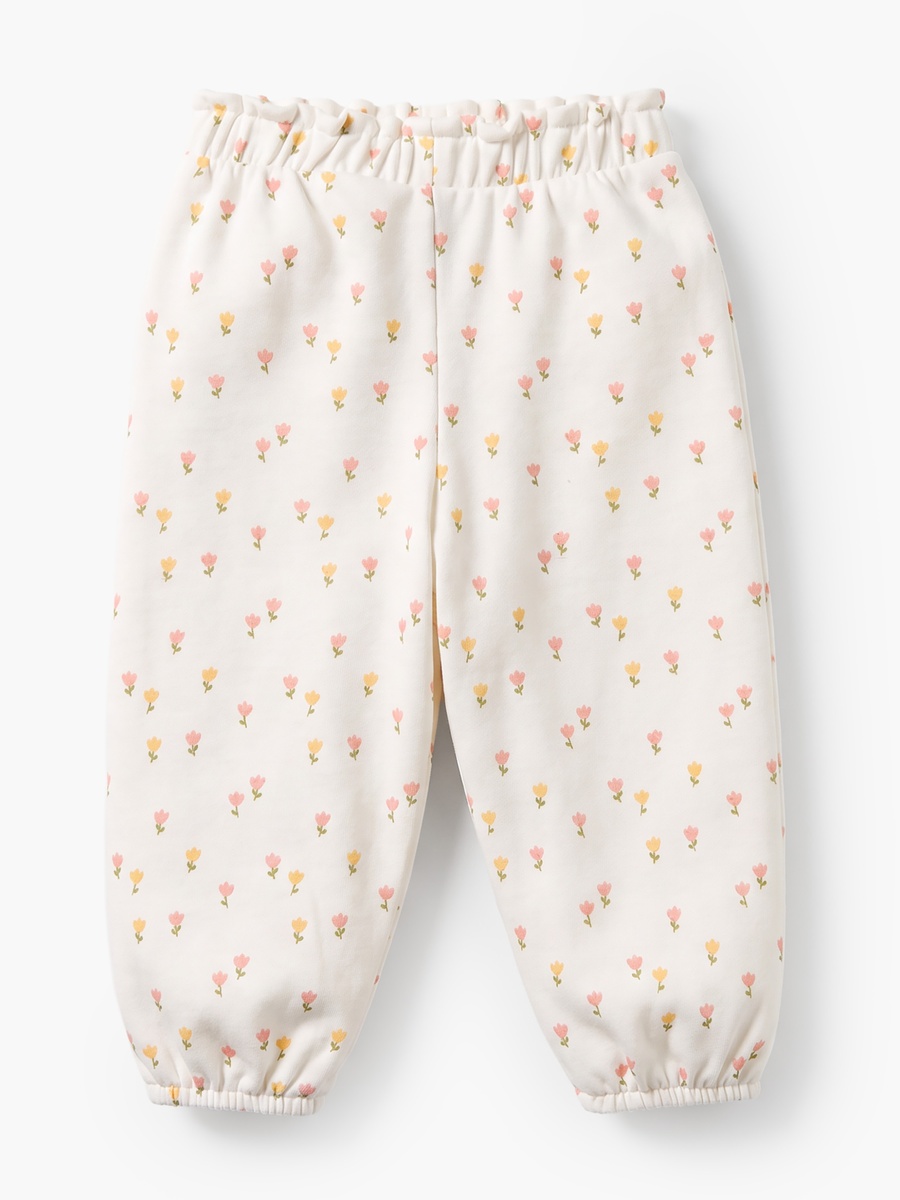 Elasticated Waist Joggers with Floral Print