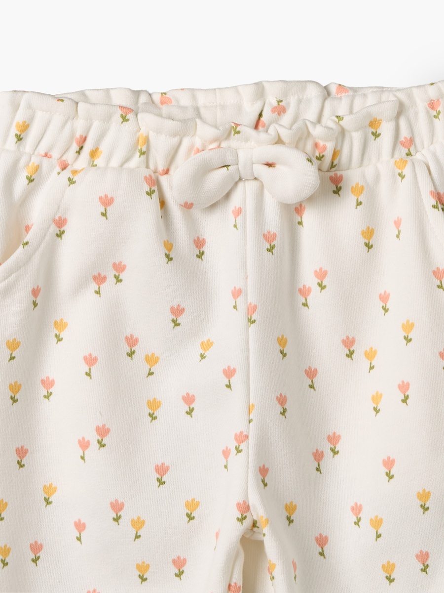 Elasticated Waist Joggers with Floral Print
