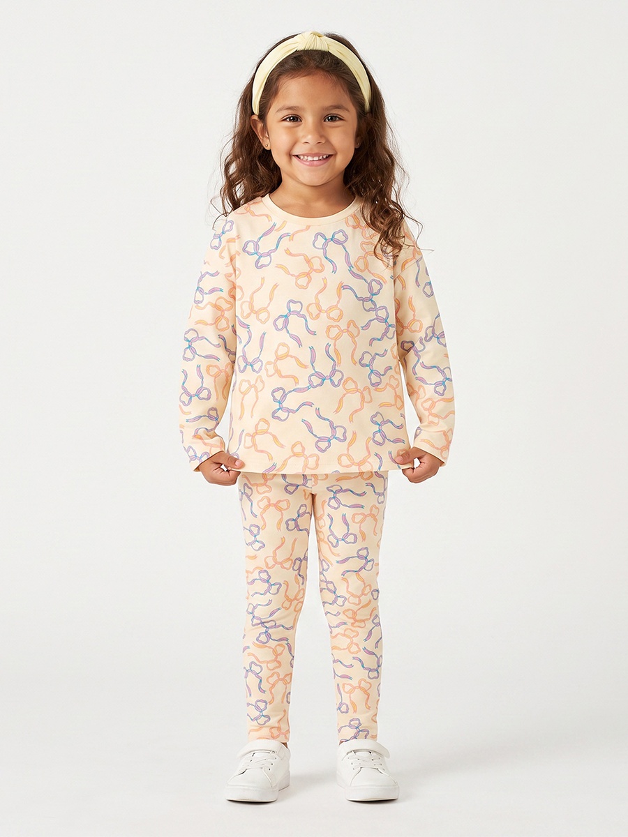 Leggings with Bow Print