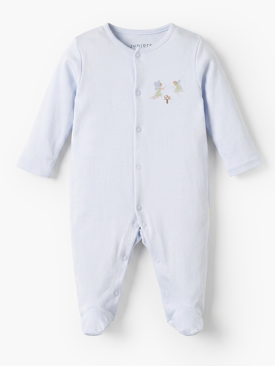 Pack of 5 Round Neck Long Sleeves Sleepsuits with Fairy Print