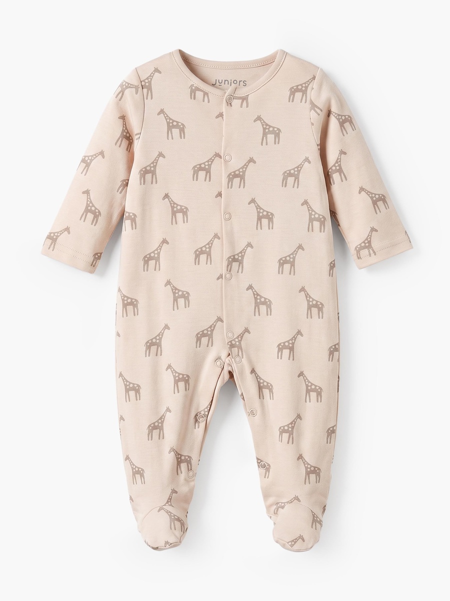Pack of 5 Crew Neck Long Sleeves Sleepsuit with Safari Print