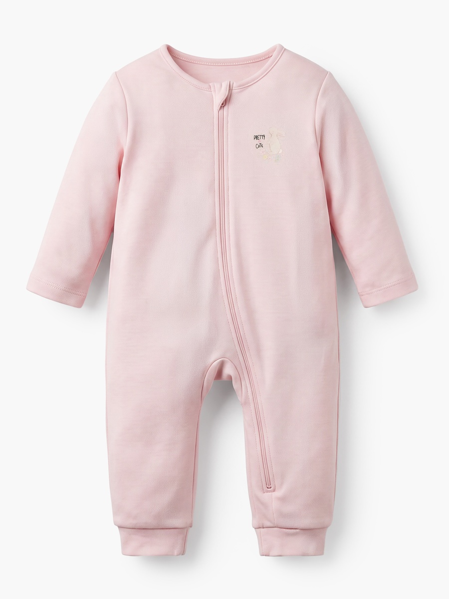 Pack of 5 Cotton Crew Neck Long Sleeves Sleepsuit with Floral Print