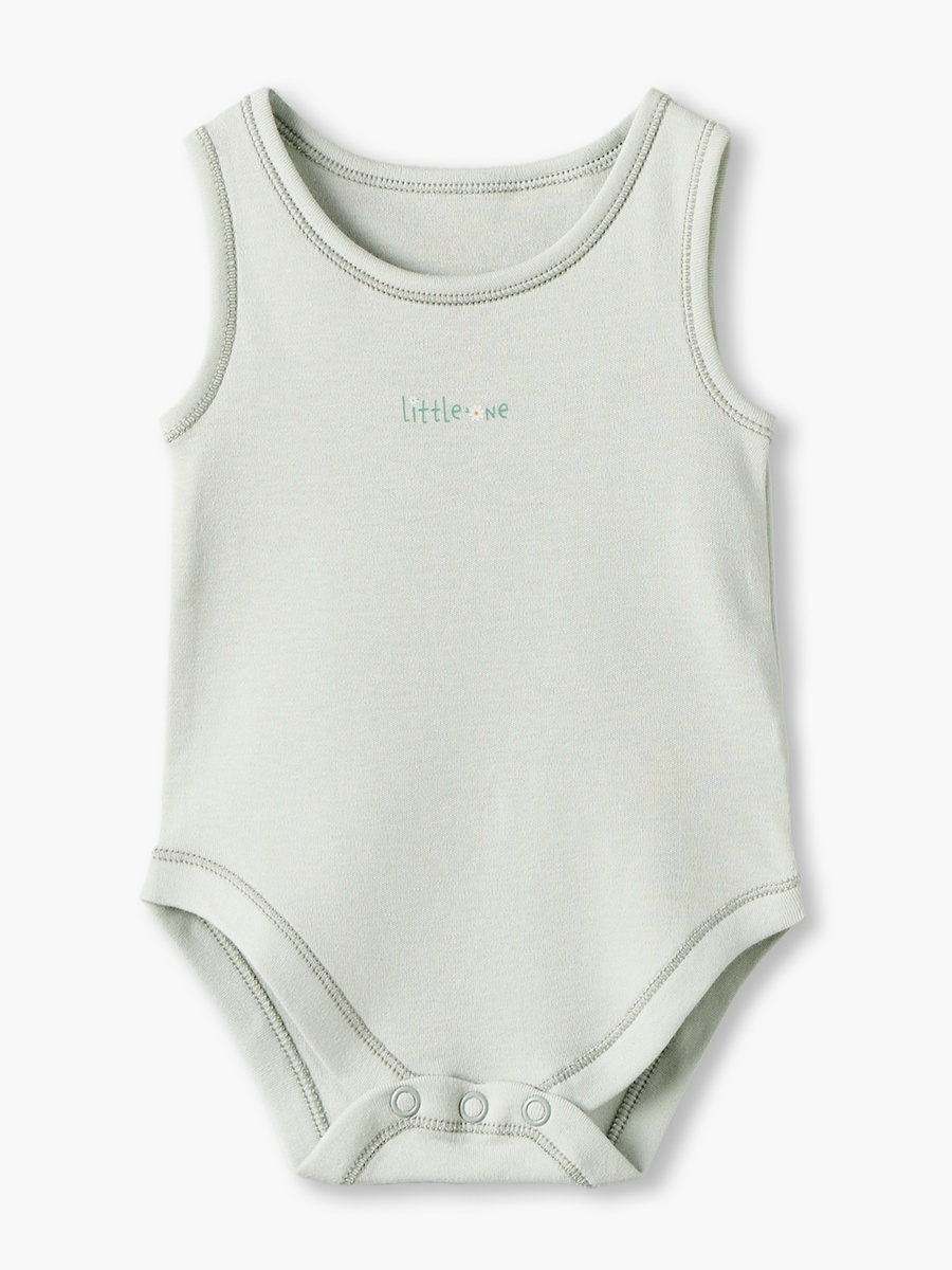 Pack of 5 Cotton Crew Neck Sleeveless Bodysuit with Snap Button Closure