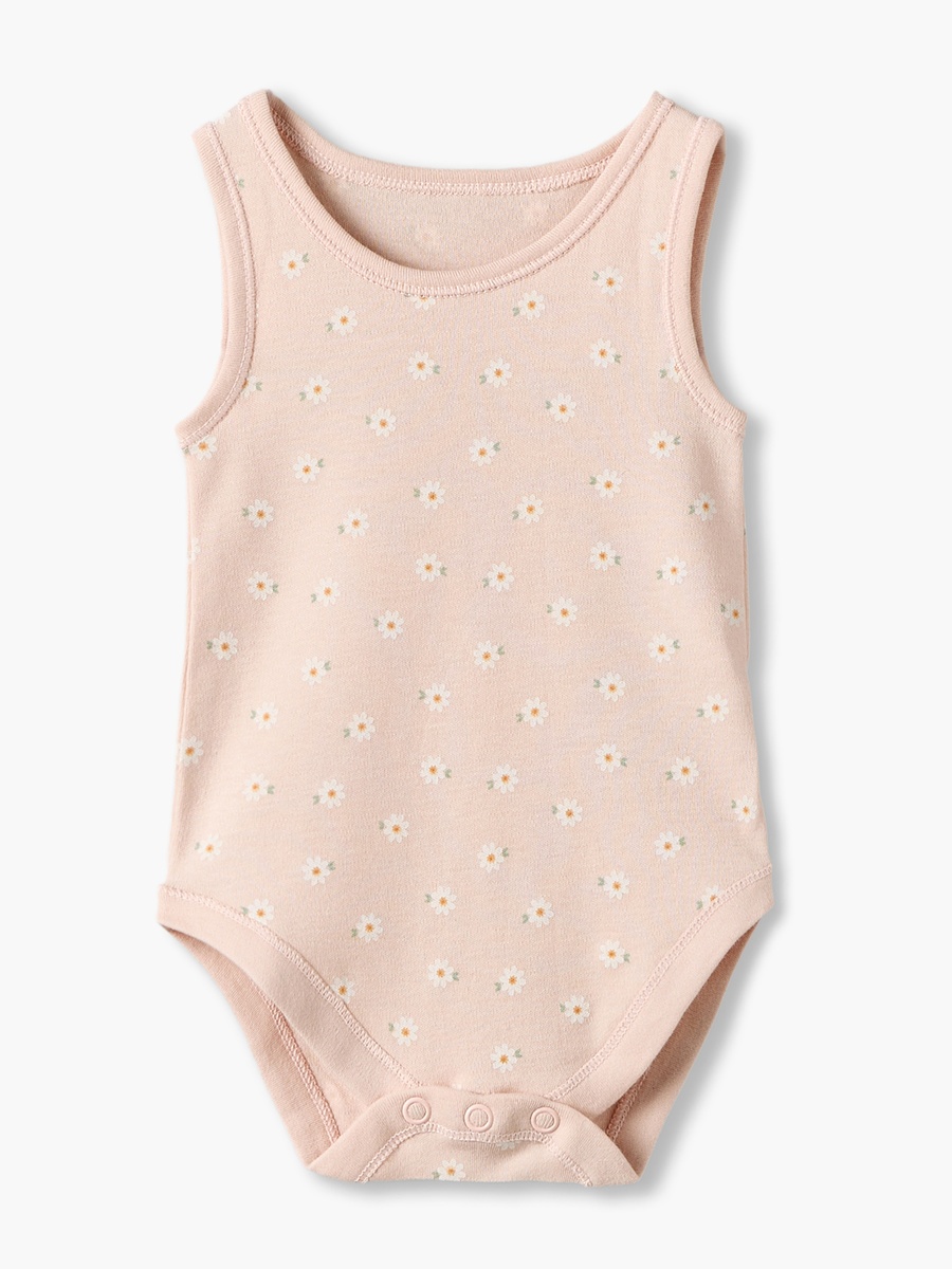Pack of 5 Cotton Crew Neck Sleeveless Bodysuit with Snap Button Closure