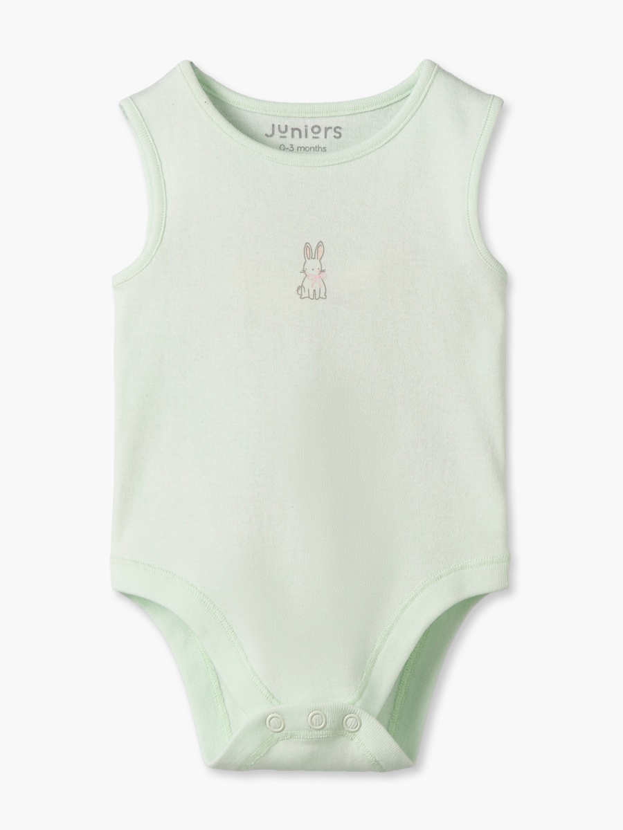 Pack of 7 Cotton Crew Neck Sleeveless Bodysuit with Floral Print