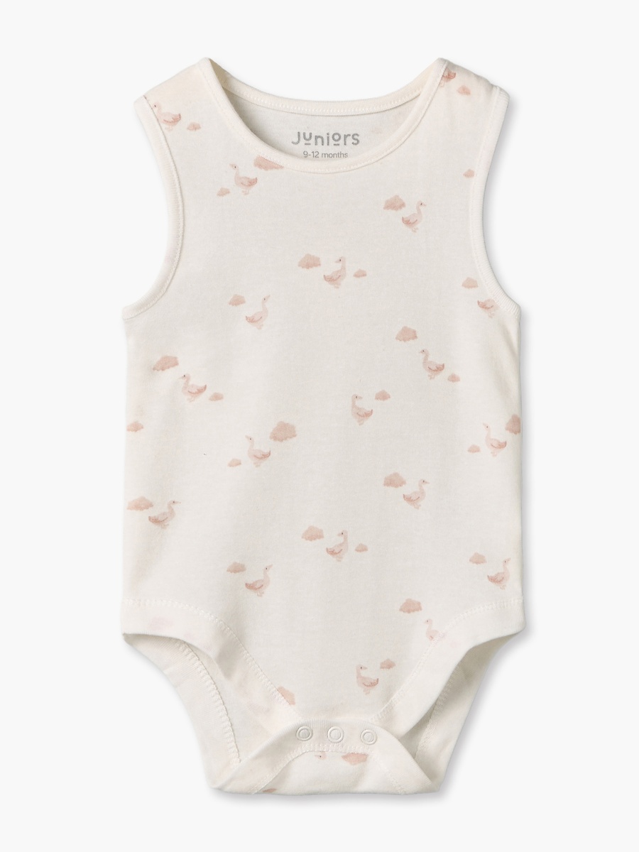 Pack of 7 Crew Neck Sleeveless Bodysuit with Duck Print