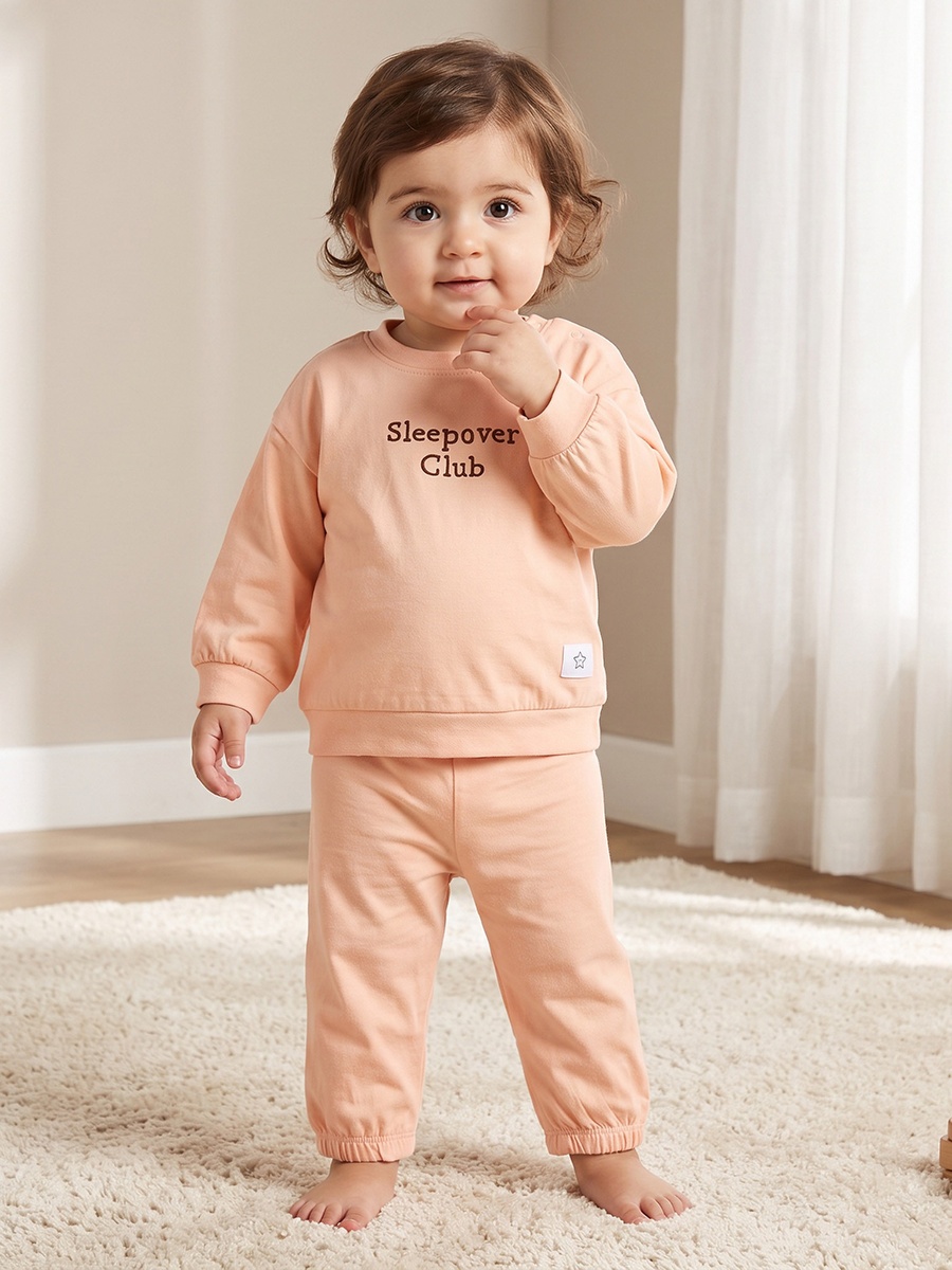 Pack of 3 Cotton Crew Neck Long Sleeves Pyjama Set with Snap Button Closure