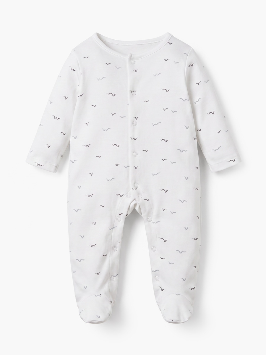 Pack of 3 Cotton Round Neck Long Sleeves Sleepsuit with Assorted Print