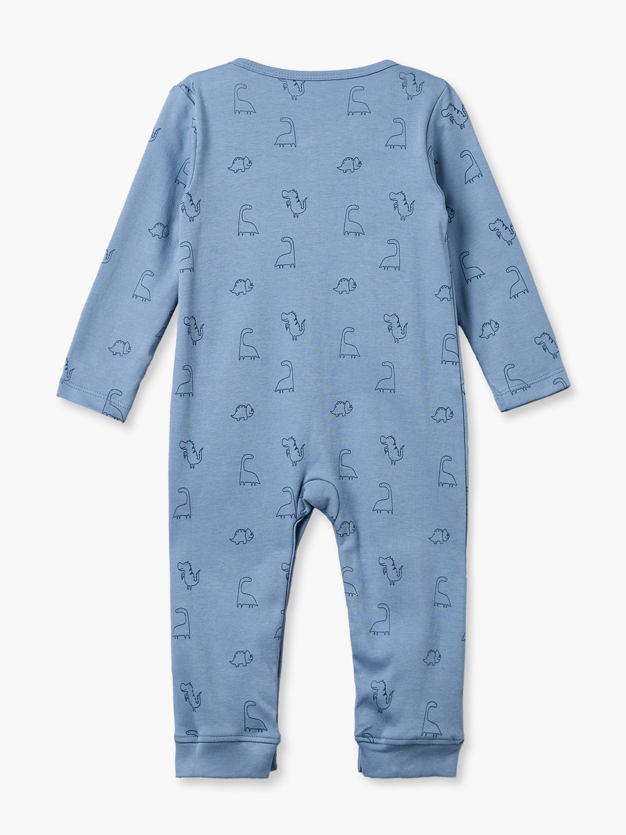 Pack of 3 Cotton Round Neck Long Sleeves Sleepsuit with Dinosaur Print
