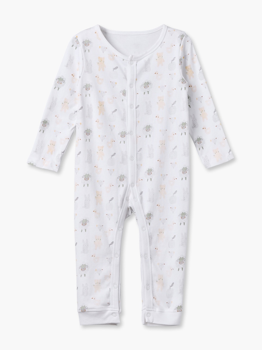 Pack of 3 Cotton Round Neck Long Sleeves Sleepsuit with Farm Print