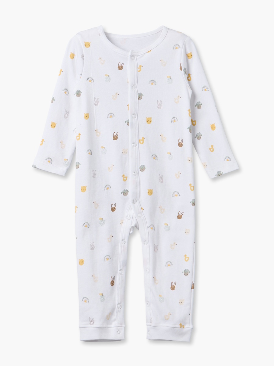 Pack of 3 Cotton Round Neck Long Sleeves Sleepsuit with Farm Print