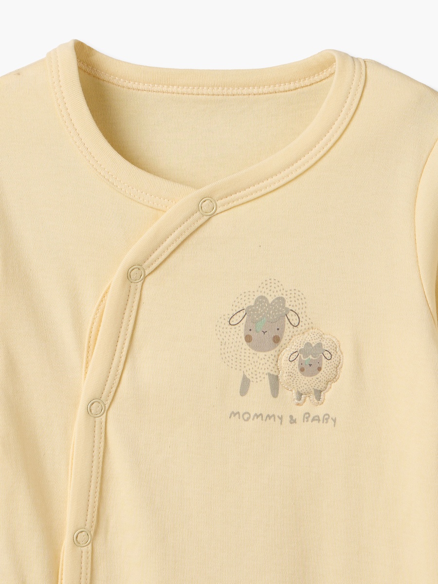 Pack of 3 Cotton Round Neck Long Sleeves Sleepsuit with Farm Print