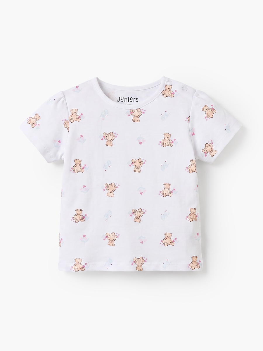 Pack of 5 Crew Neck Short Sleeves T-Shirt with Bear Print