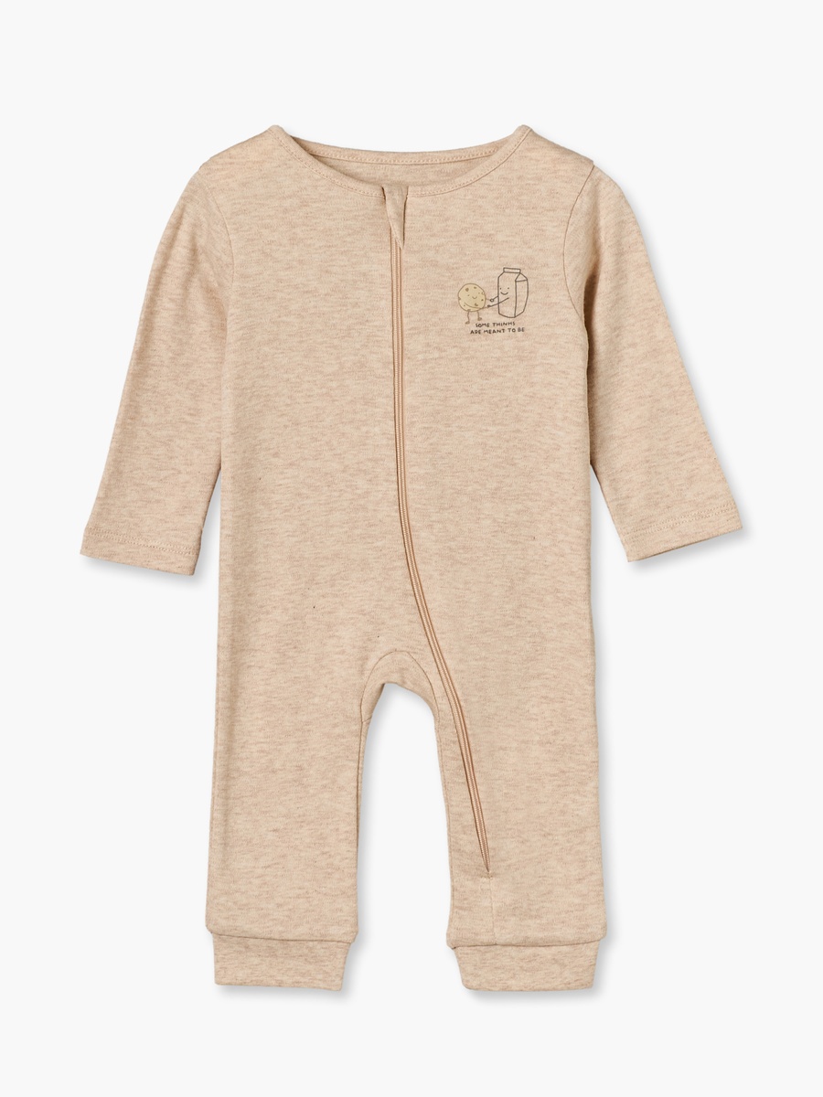 Pack of 5 Cotton Crew Neck Long Sleeves Sleepsuit with Food Print
