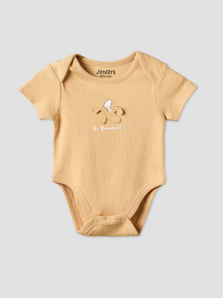 Pack of 2 Round Neck Bodysuit with Food Print