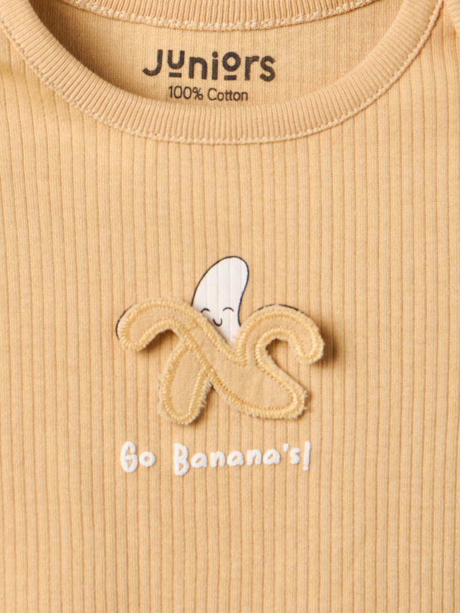 Pack of 2 Round Neck Bodysuit with Food Print